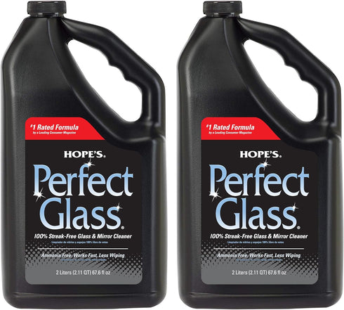 HOPE'S Perfect Glass Cleaner Spray Refill, Streak-Free, Ammonia-Free, 67.6 Ounce, Indoor & Outdoor Glass Surfaces, Pack