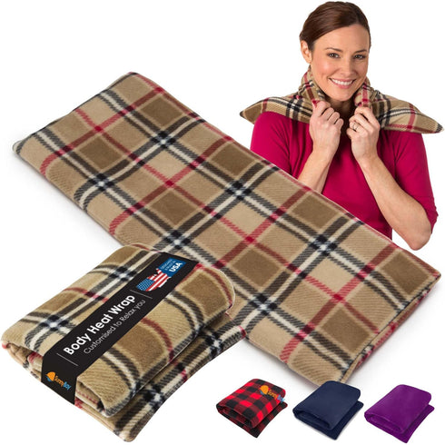 SunnyBay Extra Large Microwave Heating Pad, Microwavable Heavy Weighted Full Body Moist Hot Pack with Wheat Filling,