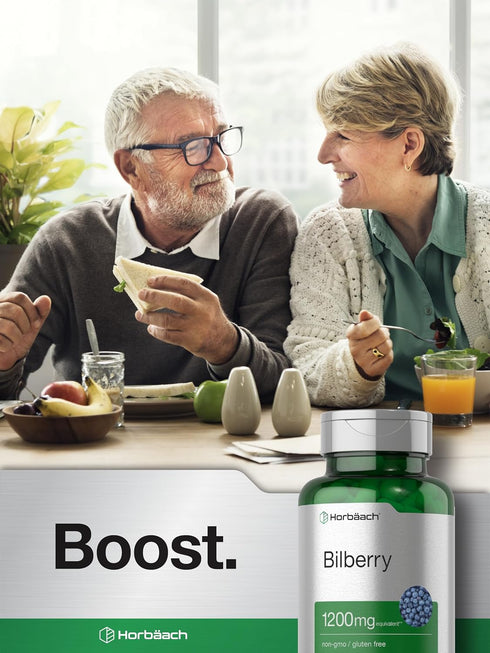 Horbaach Bilberry Fruit Extract 1200mg | 100 Capsules | Vegetarian, Non-GMO, Gluten Free Supplement