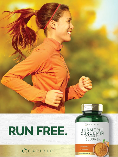 Carlyle Turmeric Curcumin 3000mg with Black Pepper - 180 Non-GMO Gluten Free Capsules, Curcuminoids & Bioperine