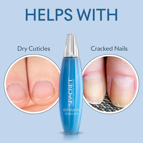 SEACRET CUTICLE OIL: Dead Sea Mineral Nail Care Treatment with Calendula, Argan, Jojoba, & Vitamin E (30ml)