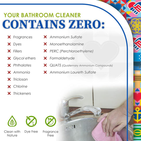 2-Pack TrulyFree Bathroom Cleaner, Cleaning Spray for Toilet, Sink, Tub, Shower, Includes 16-oz Spray Bottle