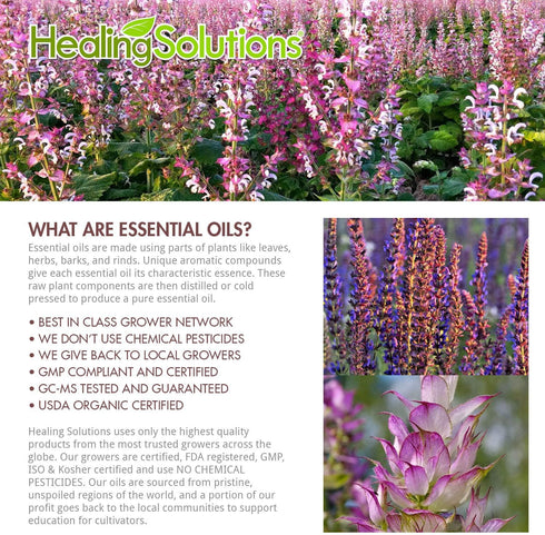 Healing Solutions Clary Sage Essential Oil - 30ml (1 Fluid Ounce)