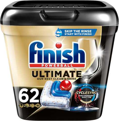 Finish Ultimate Dishwasher Detergent - 62 Count - Dishwashing Tablets with CycleSync™ Technology