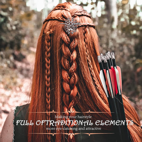 Syhood 8 Pcs Vintage Knot Viking Celtic Hair Clips, Retro Silver Metal Barrette Hairpins for Women