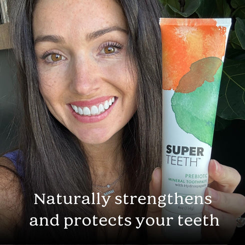SuperTeeth Prebiotic Mineral Toothpaste for Adults and Kids | Fluoride Free | Antiplaque | Hydroxyapatite | SLS Free |