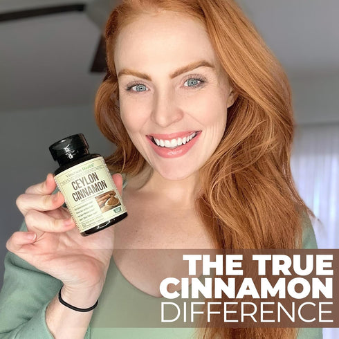 Organic Ceylon Cinnamon Capsules, Non-GMO Vegan Supplements for Inflammation Balance, 60 Caps