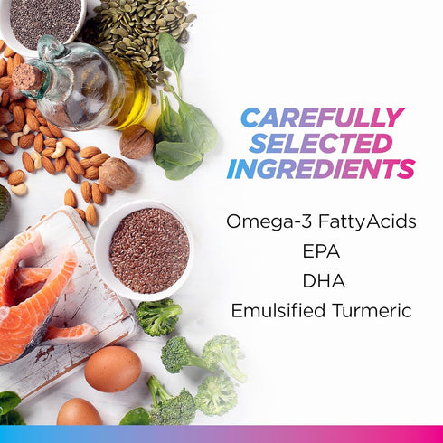 Livingood Daily Omega 3 6 9 Plus Turmeric Curcumin - Omega 3 Supplement for Heart Health, 60 Softgels