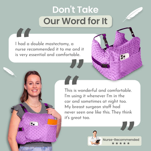 MOYOAMA Post Mastectomy Pillow Post Surgery - Wearable Chest Protection with Secure Straps, Easy-Clean Removable Cover