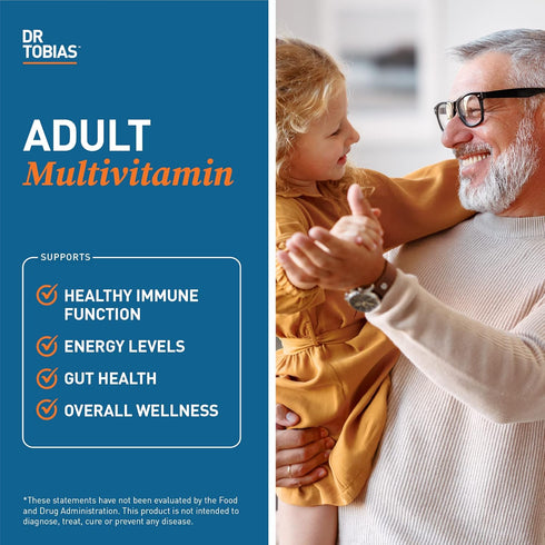 Immune 42 (90 30 Dr. Tobias Adult Multivitamin for Women & Men - Supporting Vitamins from Fruits, Vegetables, Plus