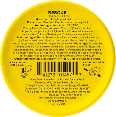 Bach Rescue Remedy Pastilles Black Currant, 1.7 oz (2 Pack)