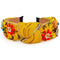 Rhinestone Crystal Wide Headbands, Vintage Knot Turban Fashion Hair Accessories for Women Girls (Yellow)