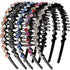 ZOCONE Headbands for Women, 5Pcs Diamond Comb Wave Rhinestone Non Slip Hair Accessories for Girls