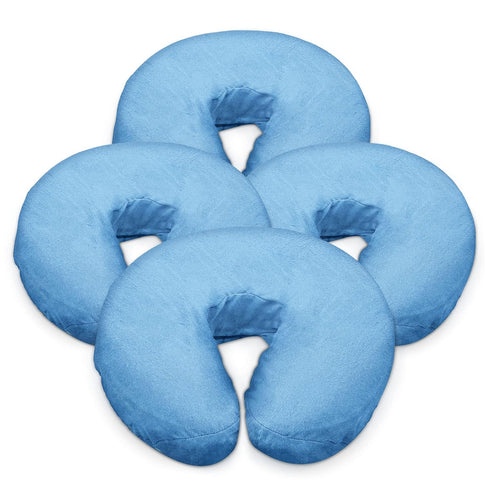 London Linens Premium Extra Thick 100% COTTON Flannel Massage Face Cradle Cover, Includes 4pcs, Baby Blue