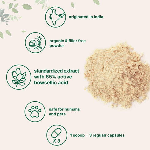 Micro Ingredients Organic Boswellia Serrata Extract Powder, 8 Ounce, Pure Supplement for Joints and Bones Health