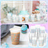 Havawish 100 16 oz Pcs Blue Winter Snowflake Plastic Cups Disposable Clear Cups Coquette Bow Snowflake Theme