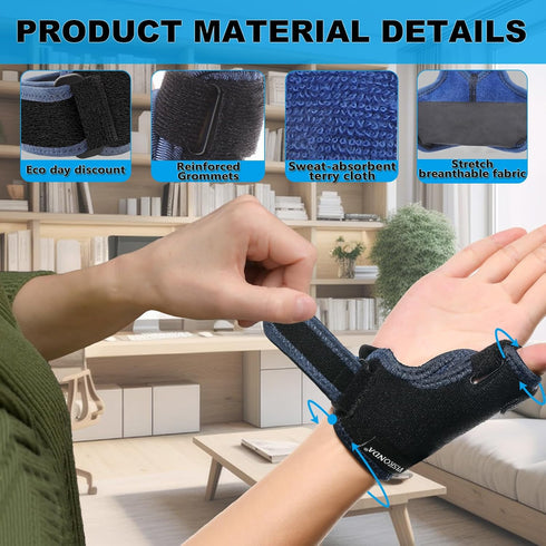 Thumb Brace - Thumb Spica Splint - CMC Joint Thumb Support Brace for Pain Relief,Arthritis,De Quervain's Tendonitis,Sprains,Strains,Trigger Thumb Immobilizer,Left or Right Hands(Large)