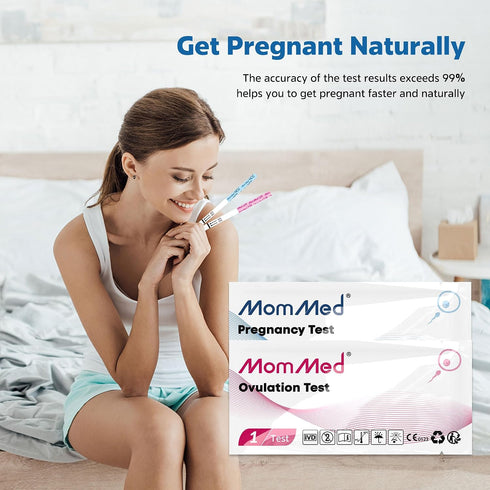 MomMed (HCG25-LH100), 25 100 125 Ovulation Predictor Kit with Pregnancy Test and Ovulation Test Strips, Easy to Use