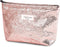 Makeup Bag Cosmetic Bag - Preppy Canvas Toiletry Organizer for Women, Cute Zipper Pouch (Shiny Pink)
