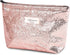 Makeup Bag Cosmetic Bag - Preppy Canvas Toiletry Organizer for Women, Cute Zipper Pouch (Shiny Pink)