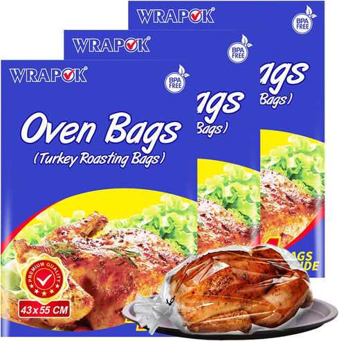 Large Oven Cooking Bags for Turkey Roasting, 17 x 21.5 Inch - 12 Bags Total (Pack of 3)