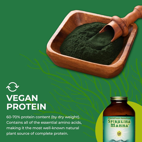 Spirulina Manna Powder - HealthForce SuperFoods, 16 Oz