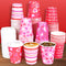 Pascliyna 100 Set Valentines Disposable Coffee Cups with Lids 12oz, Pink Heart Print