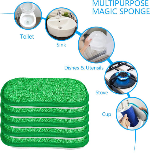 10 Pack Kitchen Dish Sponges - Non-Scratch Multi-Purpose Dishcloths with Heavy Duty Scouring Power