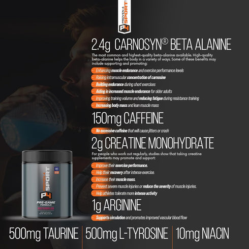 Proven4 Pre Workout Powder for Men and Women with Creatine and Beta Alanine - Watermelon, 30 Servings