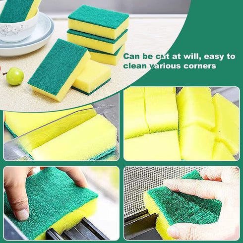 Individually Wrapped Kitchen Dishwashing Sponges, Non-Scratch Scouring Pad, Odor-Free Wipes for Household Cleaning, 40