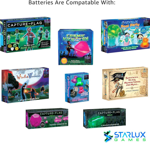 Starlux Games Battery Replacement Set, 48 CR1220 Batteries for Capture The Flag REDUX, Cosmic Kick The Can & More