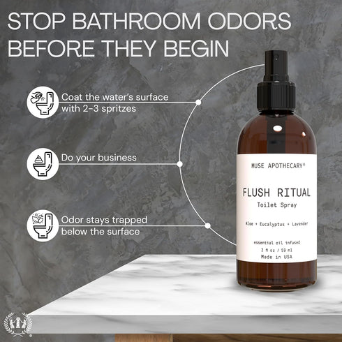 Muse Apothecary Flush Ritual, Aromatic Toilet Spray, 2 oz, Infused with Natural Essential Oils