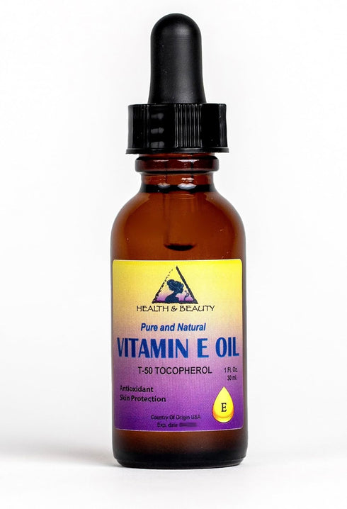 Tocopherol T-50 Vitamin E Oil - Anti Aging Natural Premium Pure 1 oz with Glass Dropper
