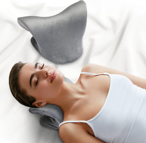 Cheer Collection Neck and Shoulder Relaxer - Washable Cover Neck Stretcher Pillow for Pain Relief, Gray