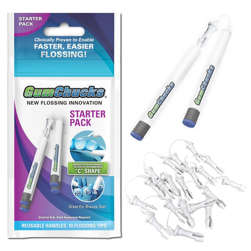 Orthodontic Flossers Dental Floss for Braces - Gum Flossing Picks - Ortho Dental Flossers (Adult Starter Pack)
