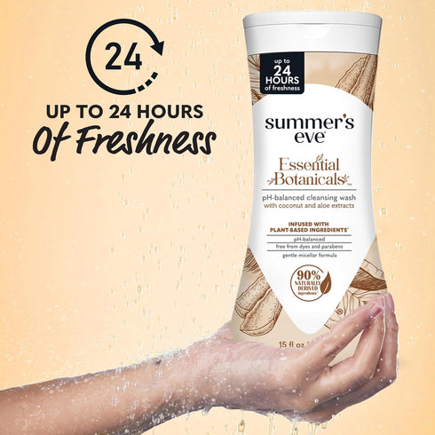 Summers 15 oz Eve Essential Botanicals Daily Feminine Wash, Coconut Aloe, Gentle pH-Balanced Body Wash for Women