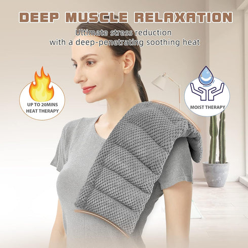 UNCN 7x17 Inches Microwave Heating Pad, Reusable Bean Bag for Pain Relief, Weighted Hot Pack