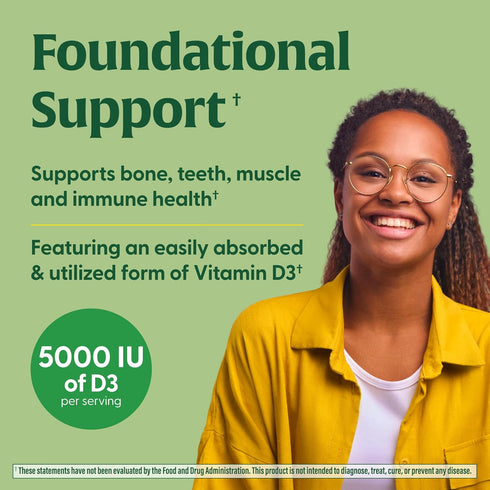 MegaFood Vitamin D3 1000 IU (25 mcg) - Immune Support Supplement, Bone Health - Non-GMO, Vegetarian, 60 Tabs