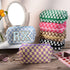6 Pcs Checkered Makeup Bag - Preppy Cosmetic Bag Bulk, Pink Black Makeup Pouch, Personalize Travel Toiletry Organizer