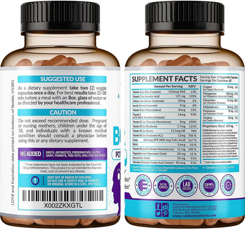 40-in-1 Brain Booster Supplements, Natural Nootropic Brain Support with DMAE, Bacopa Monnieri, 120 V Capsules