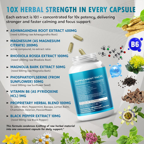 NESSARIT 14-in-1 150 Count CORTISOL Wellness Ashwagandha Natural Blend with Phosphatidylserine Magnolia Rhodiola St.