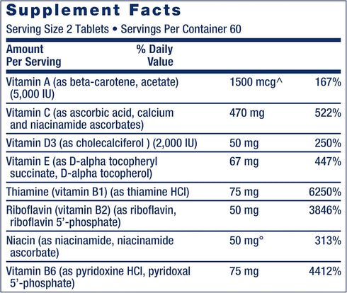 Life Extension Two-Per-Day High Potency Multi-Vitamin & Mineral Supplement, Gluten-Free, Non-GMO, 120 Tablets