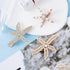 PAGOW 3 PCS Starfish Hair Clips - Gold Rhinestone Pearls Crystal Hair Accessories for Women