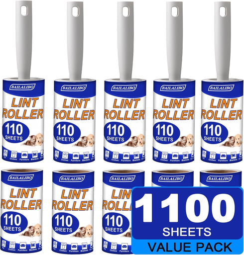 Lint Roller, 1100 Sheets Extra Sticky Lint Rollers for Pet Hair, Travel Lint Remover for Clothes and Cleaning