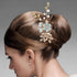 NUOBESTY 4Pcs Handmade Wedding Hair Clip Comb, Pearl Floral Leaf Hair Accessories for Women (Green)