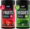 Fruits and Veggies Supplement - High Fiber for Immunity, Gut & Energy - Super Reds & Greens with Marshmallow Root - 240
