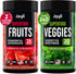 Fruits and Veggies Supplement - High Fiber for Immunity, Gut & Energy - Super Reds & Greens with Marshmallow Root - 240