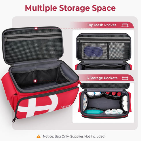 Mancro First Aid Bags Empty, Medical Travel Bag with Multi Pockets, Pill Bottle Organizer for Travel, Home Storage