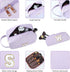 2pcs Personalized Initial Makeup Bag A-Z, Monogram Travel Toiletry Bag for Women & Teen Girls, Purple, E