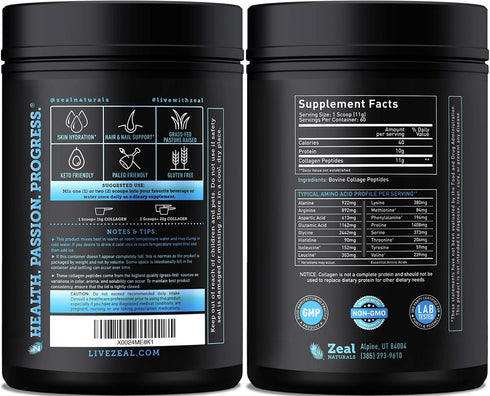 Pure Collagen Peptides Powder, 60 Servings